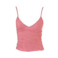 thumbnail image 3 of WHEANG Polka Dot Tank Tops for Women Summer Fashion Slim Fit Camisole Adjustable Spaghetti Strap Sleeveless Tank Top Y2K Vintage Fitted V-Neck Camisole Tops for Women Size L Red, 3 of 5