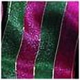 thumbnail image 2 of The Ribbon People Hunter Green and Pink Pin Stripe French Wired Craft Ribbon 1.5" x 54 Yards, 2 of 2
