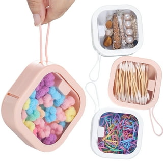 4pcs Hair Tie Organizer Portable Hair Accessory Storage Containers  Stackable Bobby Pin Holder Cotton Swab Dispense