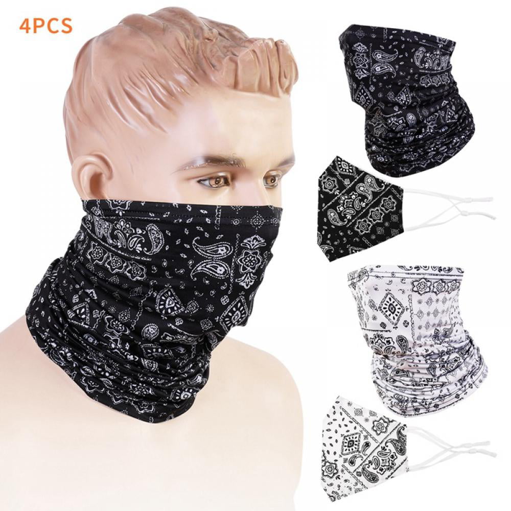 2PACK Elastic Tube Bandana Face Mask Cooling Cover Multi-Use Soft Scarf Unisex 