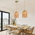 thumbnail image 6 of Motent Rattan Pendant Light Boho Rattan Chandelier for Farmhouse Bedroom, Electric cord Length 47.2", 6 of 9
