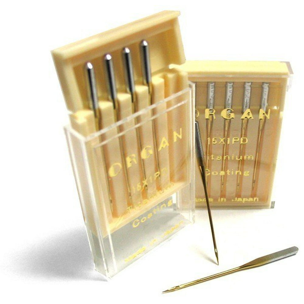 Organ Titanium Coated Embroidery Needles 100 Needles 15X1PD90/14