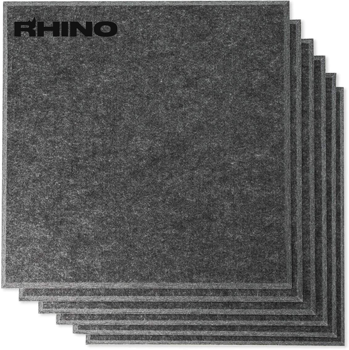 Rhino Dark Gray Polyester Acoustic Panels 12" x 12" 6-Pack