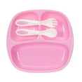 thumbnail image 2 of Visland 3-Piece/Set Kid Plate Set Toddler Plates Dinnerware Dinner Dish Set Baby Feeding Divided Plate - Baby Spoon and fork for Kids and Toddlers Teaches Child Portion Control, 2 of 7