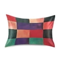 thumbnail image 7 of Yayeee Pillowcase Standard Size Set of 2 Satin Wrinkle Resistant Pillow Case, Red and Purple Plaid Pattern, 7 of 7