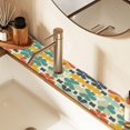 thumbnail image 2 of Yayeee Faucet Mat for Kitchen Sink 14.7" Diatomite Long Splash Guard Pad, Beige Clover Pattern, 2 of 7