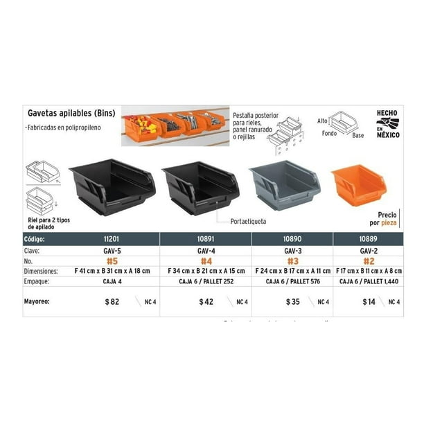 Gaveta Apilable De Plastico 41x31x18 Cm Truper Truper GAV 5 Walmart en linea