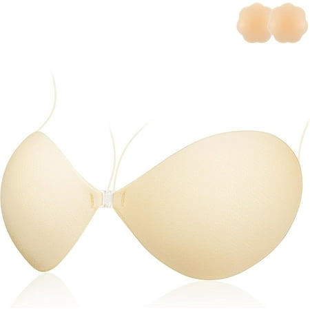 2024 Strapless Backless Bra  Reusable Push Up Sticky Boobs Adhesive Wireless Stick On Bras with 2 N