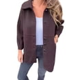 thumbnail image 5 of BAETEUY Women Woolen Coat Lapel Single-Breasted Casual Mid-Length Overcoat, 5 of 7