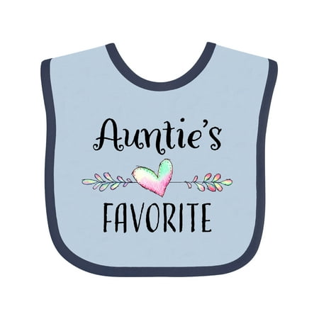 

Inktastic Aunties Favorite- Heart Grandchild Gift Baby Boy or Baby Girl Bib