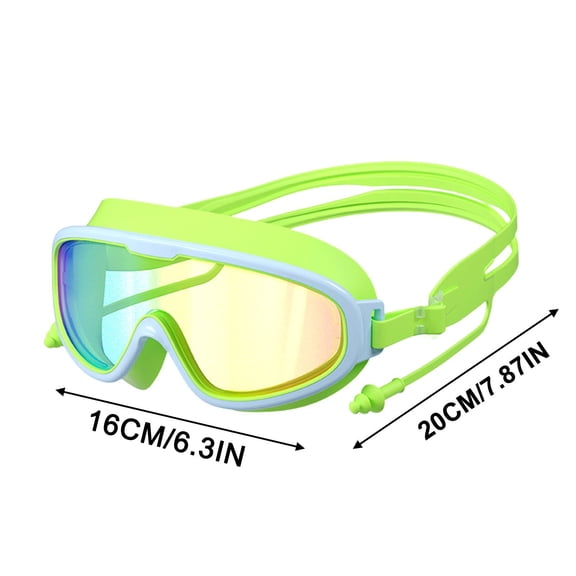 Adult Swimming Goggles, Leak-Proof, Anti-Fog Pool Glasses, Wide View Swim Goggles with Ear Plugs and Nose Clip