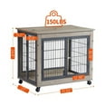thumbnail image 4 of ACE-PET, 31.5" Furniture Style Dog Crate Side Table with Double Doors, Lift Top & Wheels, for Small-sized Dogs up to 30 LBS, 31.50"W x 21"D x 24.8"H (Gray), 4 of 11