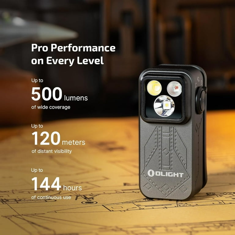 OLIGHT Oclip Pro EDC Flashlight Clip-on Light, Rechargeable 500