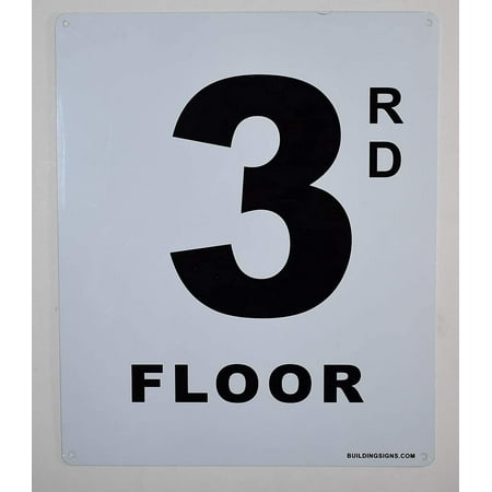

3rd Floor Sign (White Rust Free Aluminium 10X12 inch)-Grand Canyon Line(ref-2022-4)