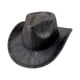 thumbnail image 5 of Sombrero de vaquero decorativo, elegante sombrero de vaquera para festivales, juegos de rol, hombres y mujeres. Negro, 5 of 9