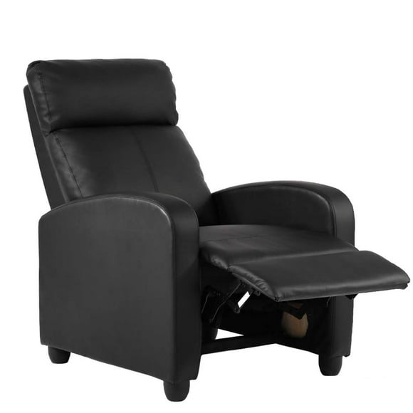 Recliner Chair for Living Room Recliner Sofa Wingback Chair Single Sofa Accent Chair Arm Chair Home Theater Seating Modern Reclining Easy Lounge (Black)