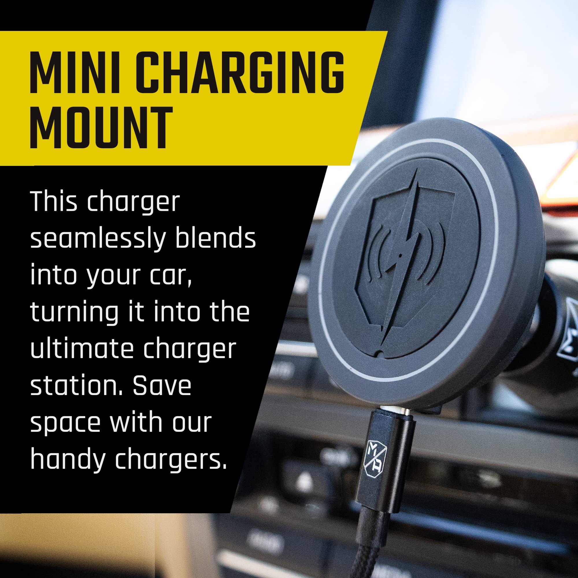 Mob Armor Flex Magnetic Wireless Charger - Magnet Phone Charger for Car - Power Up Charge on Magnet Car - Phone Wireless Charging - Andriod & iPhone Charging Station Car - Truck Accessories.
