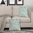 thumbnail image 3 of Teal Floral Pillow Covers 20x20 Set of 2 Botanical Print Vintage Spring Flower Plant Cream Decorative Throw Pillow Cases Outdoor Farmhouse Cushion Covers Decor for Sofa Couch Bed, 3 of 7