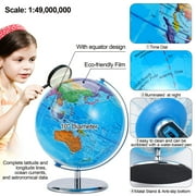 TJT 3D AR Educational World Globe, 10 Interactive Globe for Kids with Metal Stand , Earth Globes for Adults, LED Illuminated Night Lighting Gift