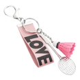 thumbnail image 4 of Esquirla Mini Badminton Keychain Metal Keyring Sport Key Chains Key Holder Decoration Pink, 4 of 8