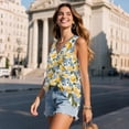 thumbnail image 3 of Jeiento Lemon Print Womens Tank Tops Summer Workout Shirts Sleeveless V Neck Blouse Summer Flowy Tops Comfort Soft Undershirt Basic Tee Clothes,4XL, 3 of 8