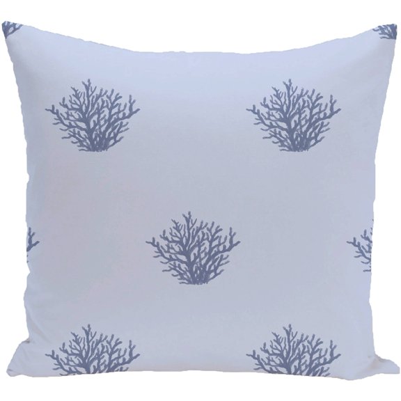 Simply Daisy 16" x 16" Coral Corral Coastal Print Outdoor Pillow