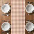 thumbnail image 5 of Peach Pink Plaid Table Runner Gingham Checked Minimalist Modern Tablerunners 13 x 36 Inch, Table Decorations Tabletop Scarf for Summer Gathering Holiday Farmhouse Kitchen Dining Decor, 5 of 8