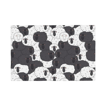 

Placemats Set of 4 Black And White Sheeps Place mats for Dining Table Indoor/Outdoor Cute Heat Resistant Washable Table Mats(18 x 12 )