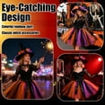 thumbnail image 5 of Halloween Witch Costume for Women Rainbow Witch Tutu Outfit Skirt Hat Free Size Halloween Party Dress Up Supplies Orange Set 2, 5 of 8