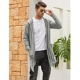 thumbnail image 4 of COOFANDY Men's Long Hooded Cardigan Shawl Collar Lightweight Open Front Drape Cape Overcoat with Pockets, 4 of 10