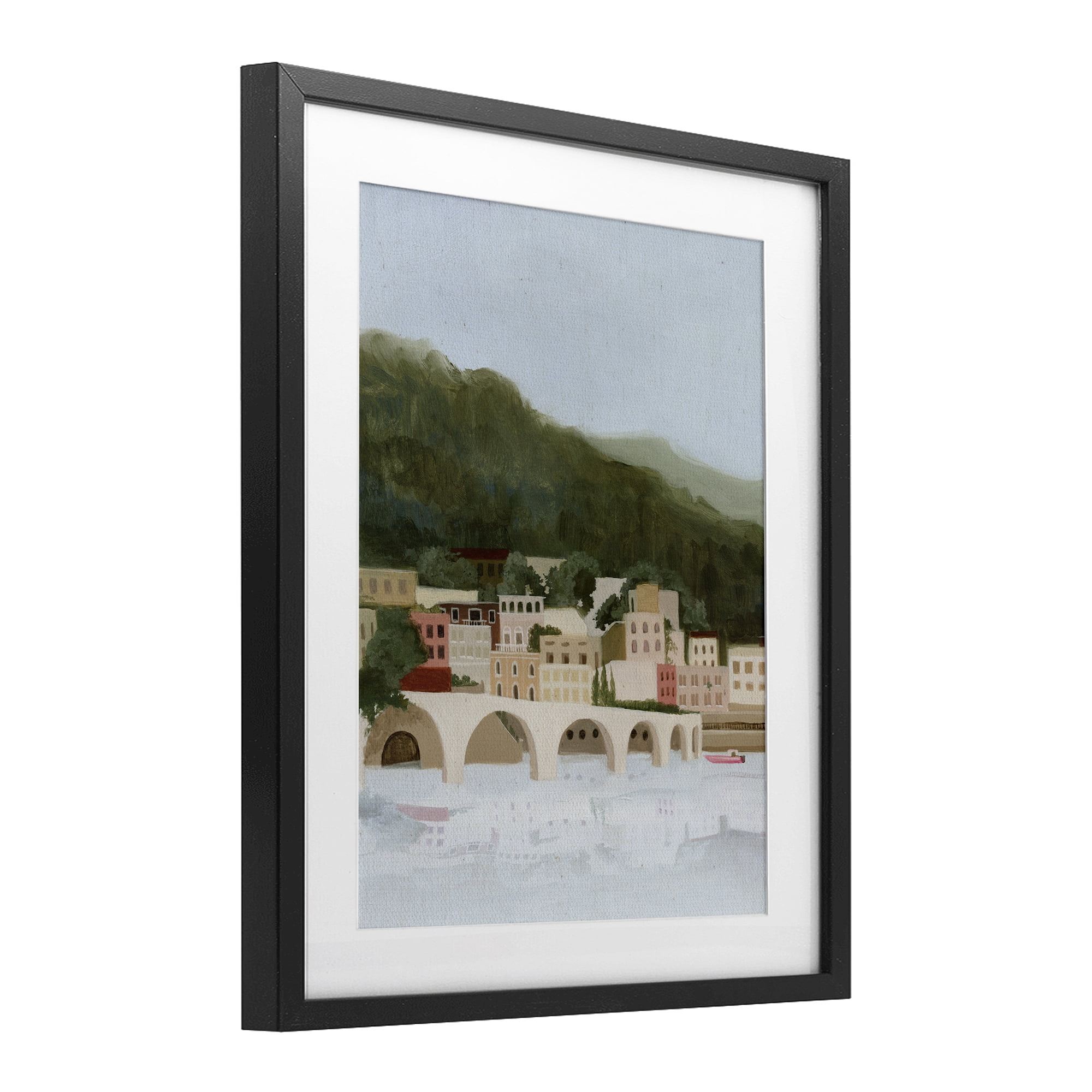 Stupell Industries Coastal Mountains By Sea Black Framed Print Under Glass, design by Grace Popp