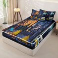 thumbnail image 3 of Manfei Camping Car Campfire Zipper Full Size Comforter Sets with Fitted Sheet and 2 Pillowcases,Jungle Adventure Zipper Bedding Set,Black Orange,Reversible, 3 of 7