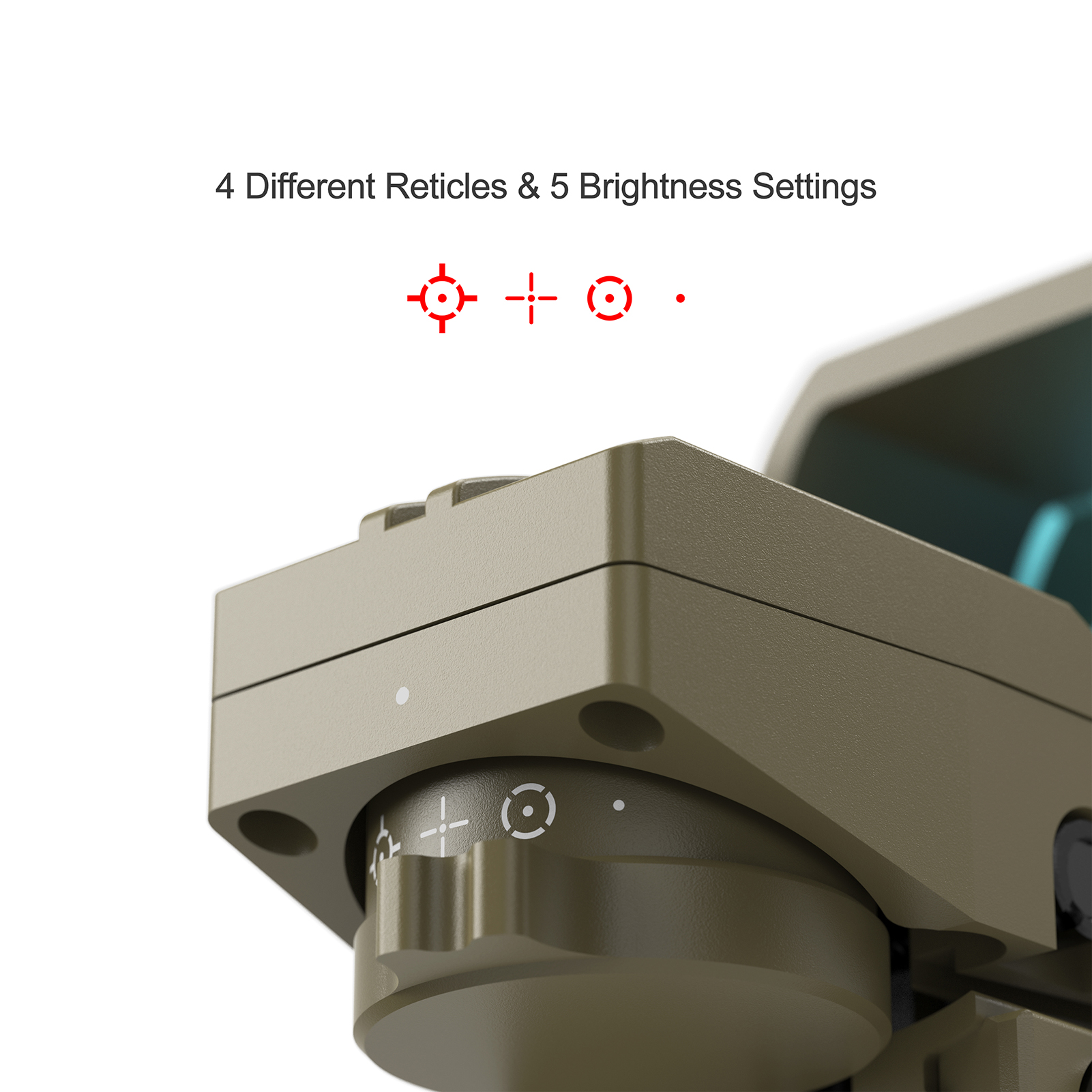 Feyachi Optic Sight, Multiple Reticle System optic sight with Picatinny Rail Mount, Absolute Co-Witness