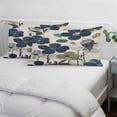 thumbnail image 4 of Navy Blue Green Floral King Size Pillow Cover, Pillowcase Protectors with Zipper, Breathable Decorative Throw Pillow Case Cover, Vintage Botanical Leaves Pillow Shams for Couch Sofa 20x36Inch, 4 of 8