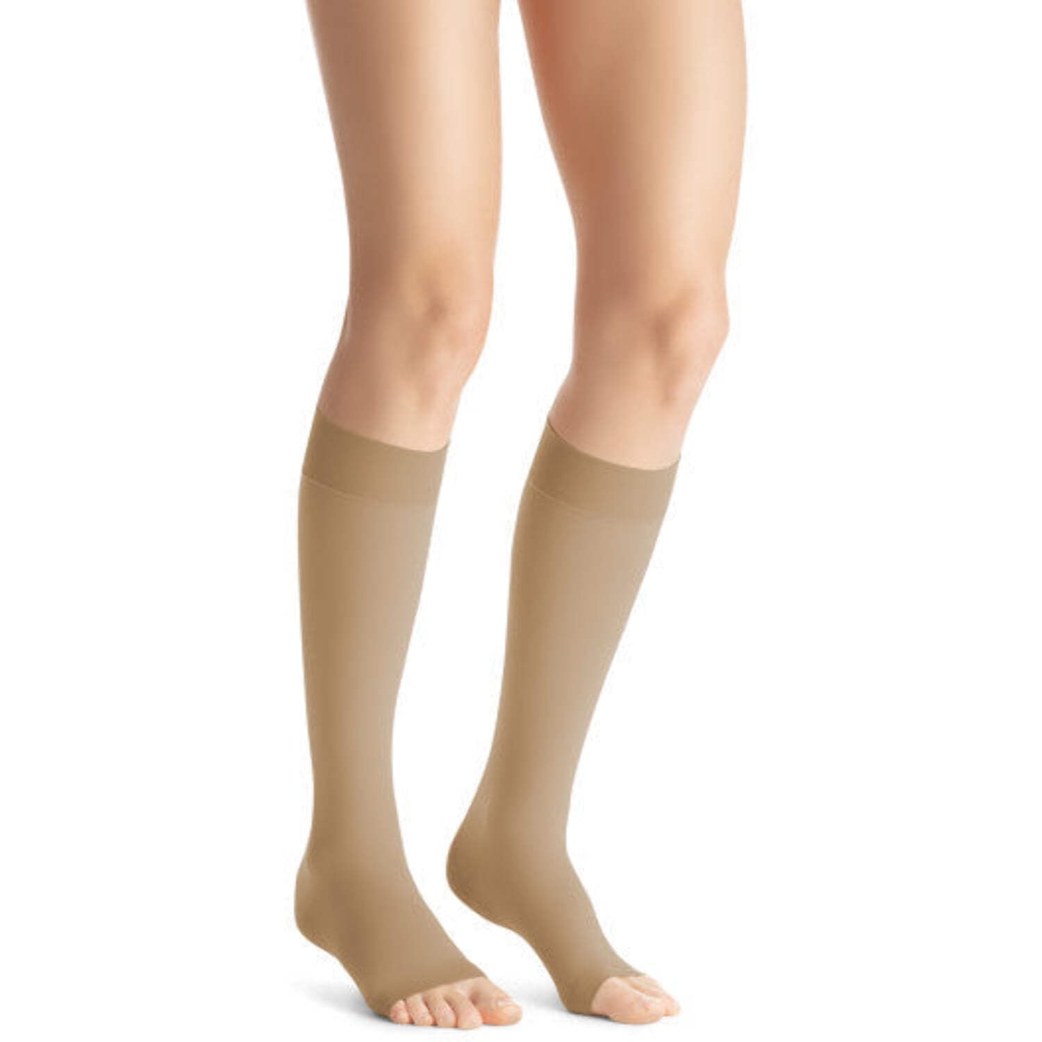 Jobst Opaque SoftFit 30-40 Open Toe Knee High Compression Stockings Natural XLarge Full