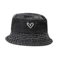 thumbnail image 2 of Sombrero para el de niños Portable Lindo Bucket Sombrero para actividades al aire libre Viajes cortos Summer negro, 2 of 8