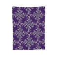 thumbnail image 7 of DouZhe Ultra-Soft Micro Fleece Lightweight Flannel Bed Blanket, Damask Style Blue Flower Print Cozy Warm Throw Blankets, 60"x50", 7 of 7