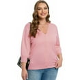 thumbnail image 2 of Women's Plus Size Cardigan Open Front Oversized Button Sweaters V Neck 3/4 Sleeve Knit Outwear, 2 of 5