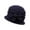Navy, variant on Women Sun HatsWool Mother Hat Outdoor Warm Windproof Wool Basin Hat Flower Topper Hat