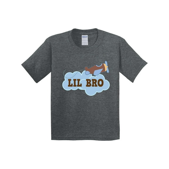 Inktastic Lil Bro Airplane Boys Pilot Brother Youth T-Shirt