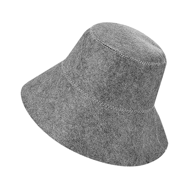 Gorro de fieltro para Sauna, gorro de protección para el cabello, accesorios de diámetro de 15,5 cm, forma bonita, multifuncional, portátil tanto para Gris