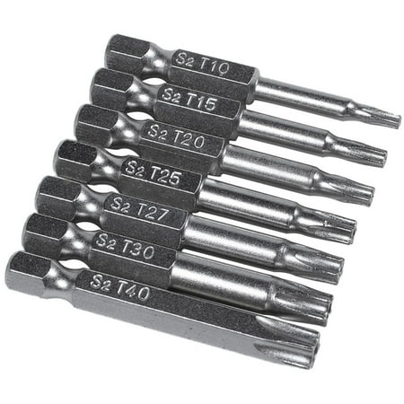 

7Pcs Set Star Bit Screwdriver Drill Screw Driver Magnetic 1/4Inch Hex Hand Tools -Pointed Star Bore Hole
