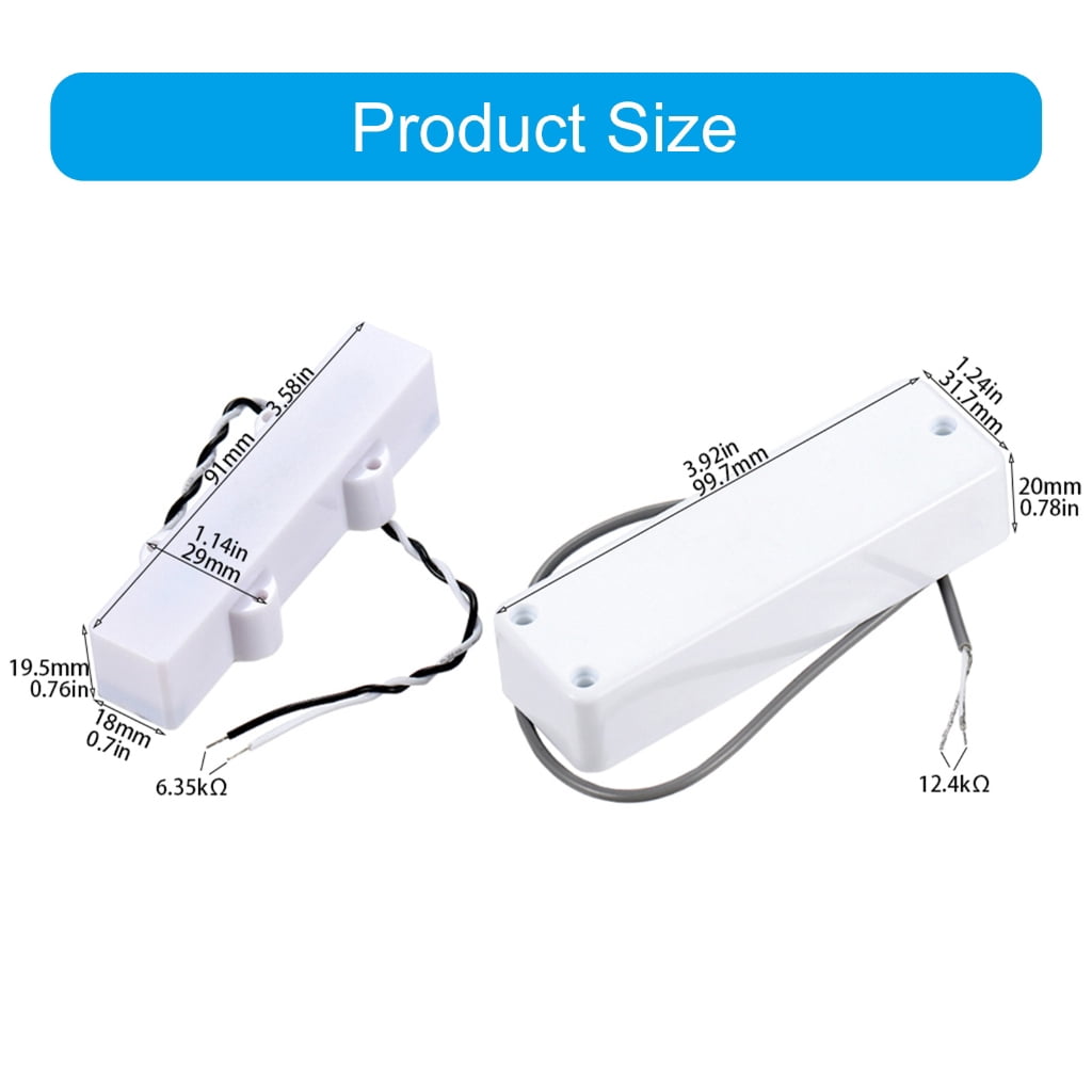4 String Electric Bass Guitar Humbucker Pickups Sealed Alnico 5 Bass Pickup Set Electric Bass Guitar Parts & Accessories