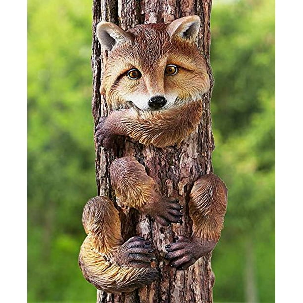 Whimsical Animal Tree Hugger Outdoor Decor Yard Garden Decoration (fox) -  