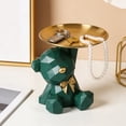 thumbnail image 2 of Storage Tray Statue Key Holder Figurine, Candy Jewelry Earrings Lipsticks Tray, Cute Bear Statues with Dish, Bear Sculptures Key Bowl Dish Decorative Trays for Home & Office Decor, 2 of 5