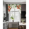 thumbnail image 4 of Strawberry Kitchen Curtains Swag Valance for Windows/Bathroom/Cafe, Summer Fruits Bee Floral Botanical Rod Pocket Drape Panel Swag Curtain Valance for Bedroom/Living Room 55''x36'', 4 of 6
