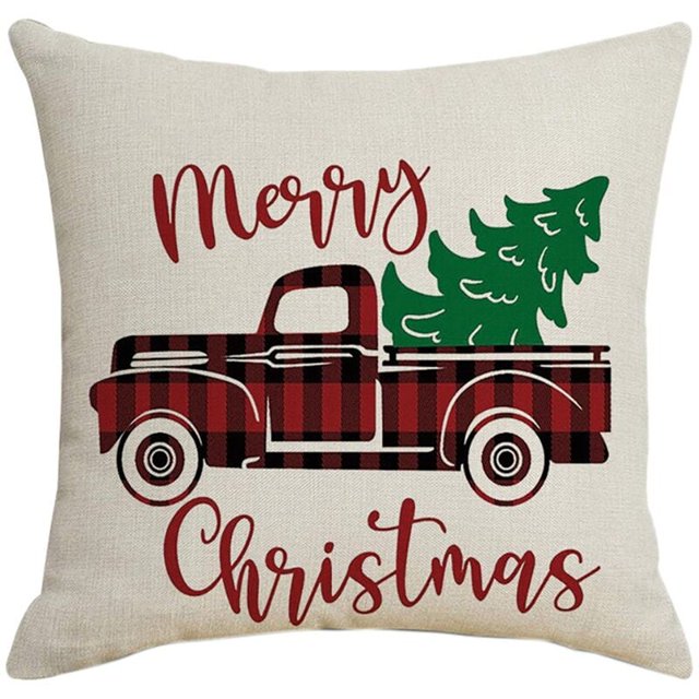 Funda de almohada navideña cuadrada para decoración del hogar, funda de almohada especial, funda de cojín para sofá, coche, 45 x 45 cm