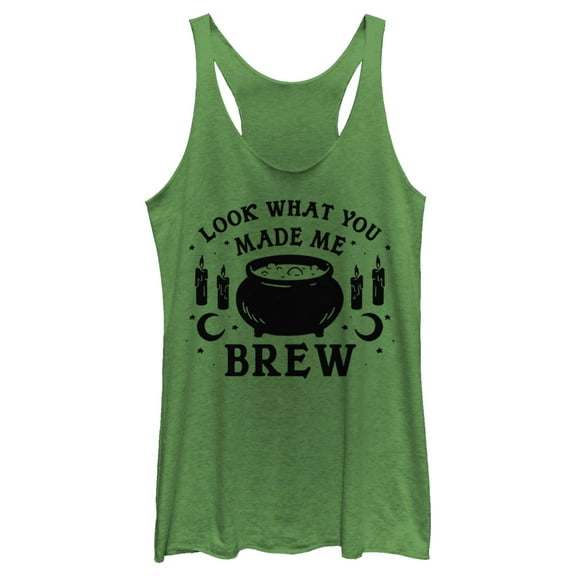 Women's Lost Gods Halloween Look What You Made Me Brew  Racerback Tank Top Envy Green X Small