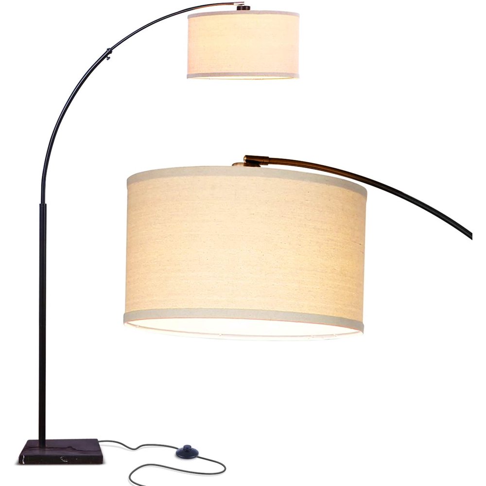 Brightech Logan Contemporary Arc Floor Lamp w. Marble Base Matches
