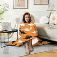 thumbnail image 4 of Wearable Blanket,Orange Cartoon Black White Dinosaurs Pattern Hooded Wearable Flannel Blanket for Adults & Teens,Winter Poncho Shawl Wrap Cape Cozy Anti-Pill,50"x60", 4 of 5